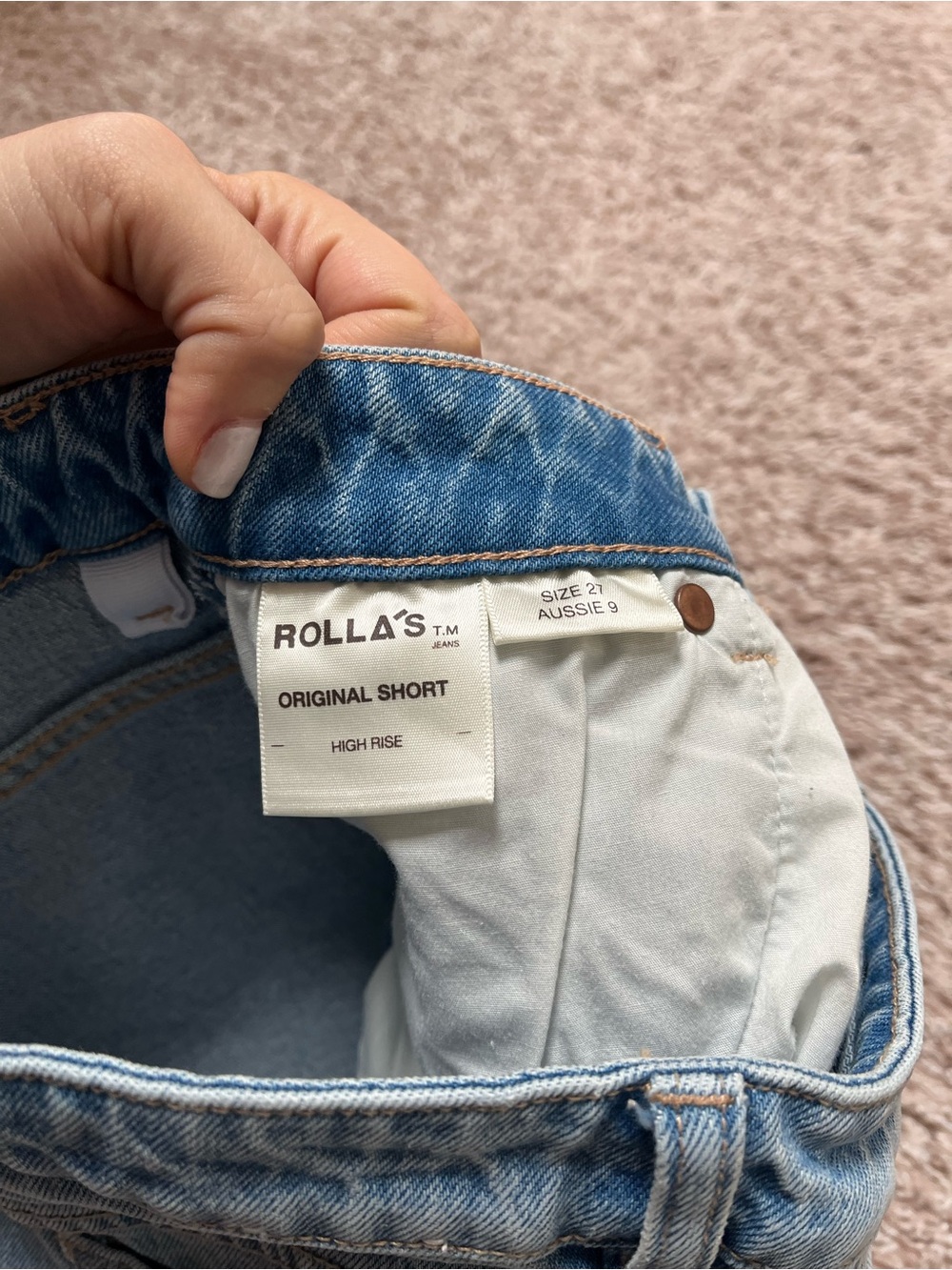 ROLLA'S Original Light Blue High-Rise Frayed Denim Shorts - Picture 5 of 9